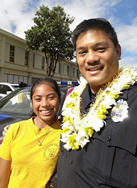 image of Officer Dominic Llacuna and student